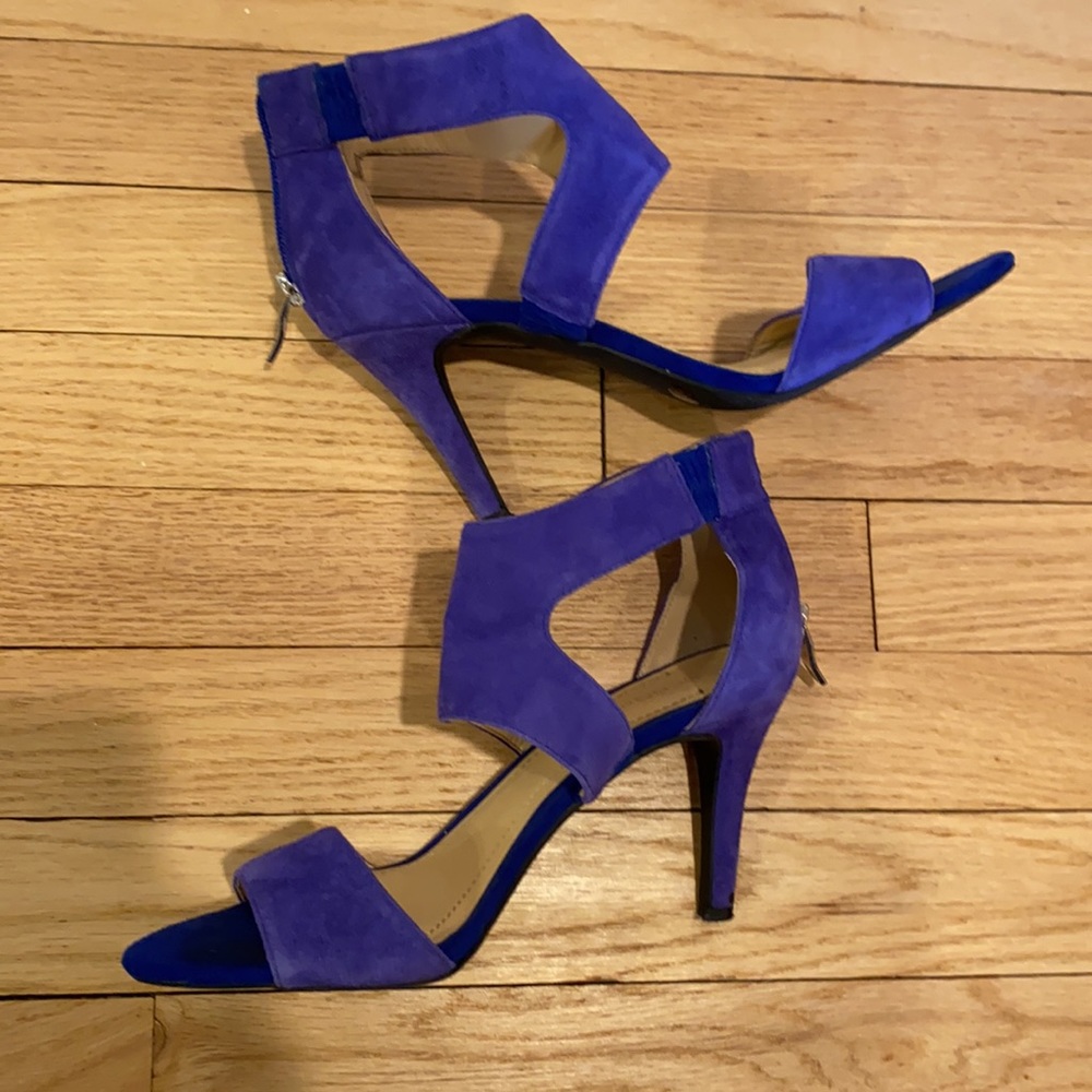 BCBG Cobalt Blue Suede Mavel Strappy High Heel Sandal size 7.5